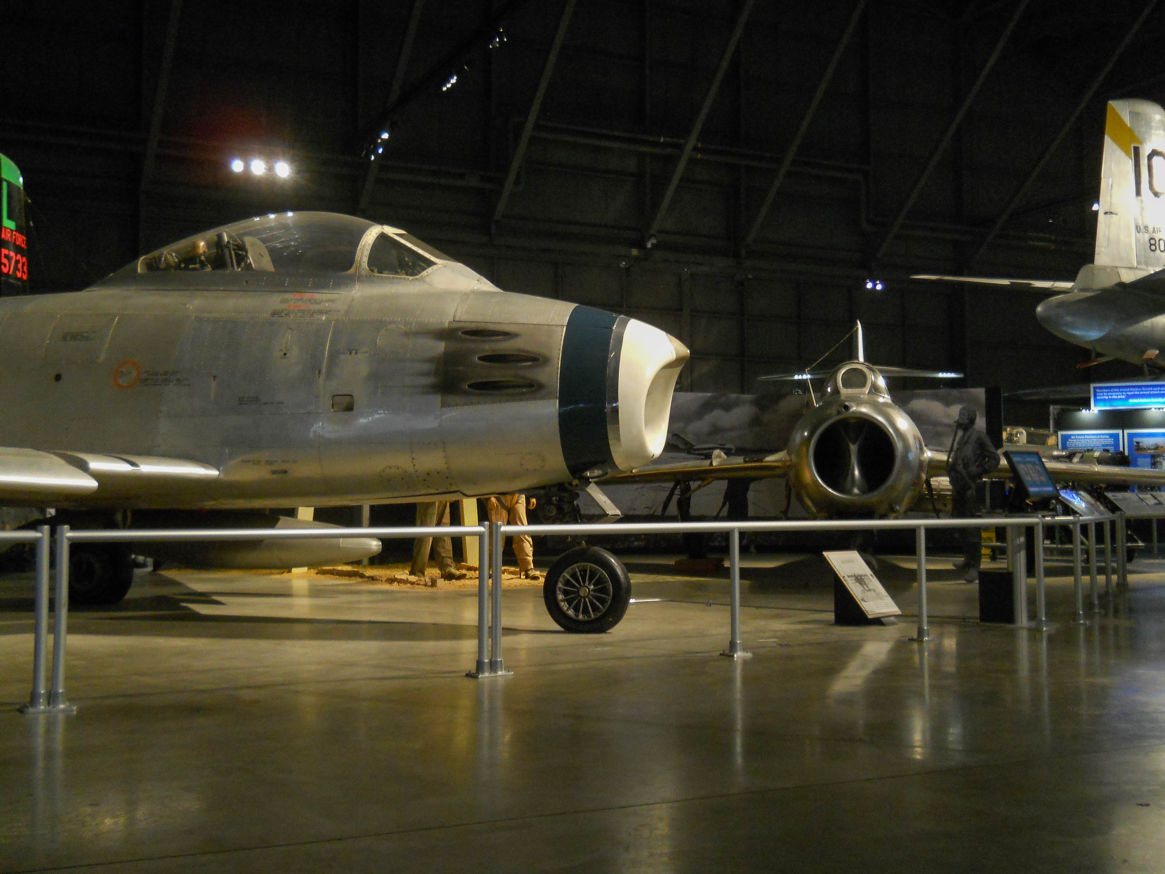 Military - Fighter - F-86A Sabre  - 2014 06 - Air Force Museum - 02 - w Mig 15